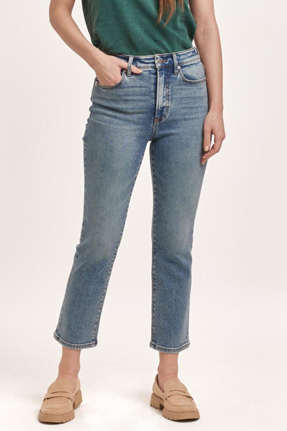 Frankie Straight Fit High Rise Cropped Jeans
