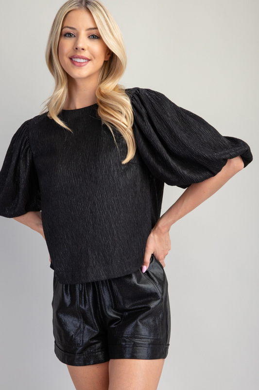 Puff Slv Lurex Top
