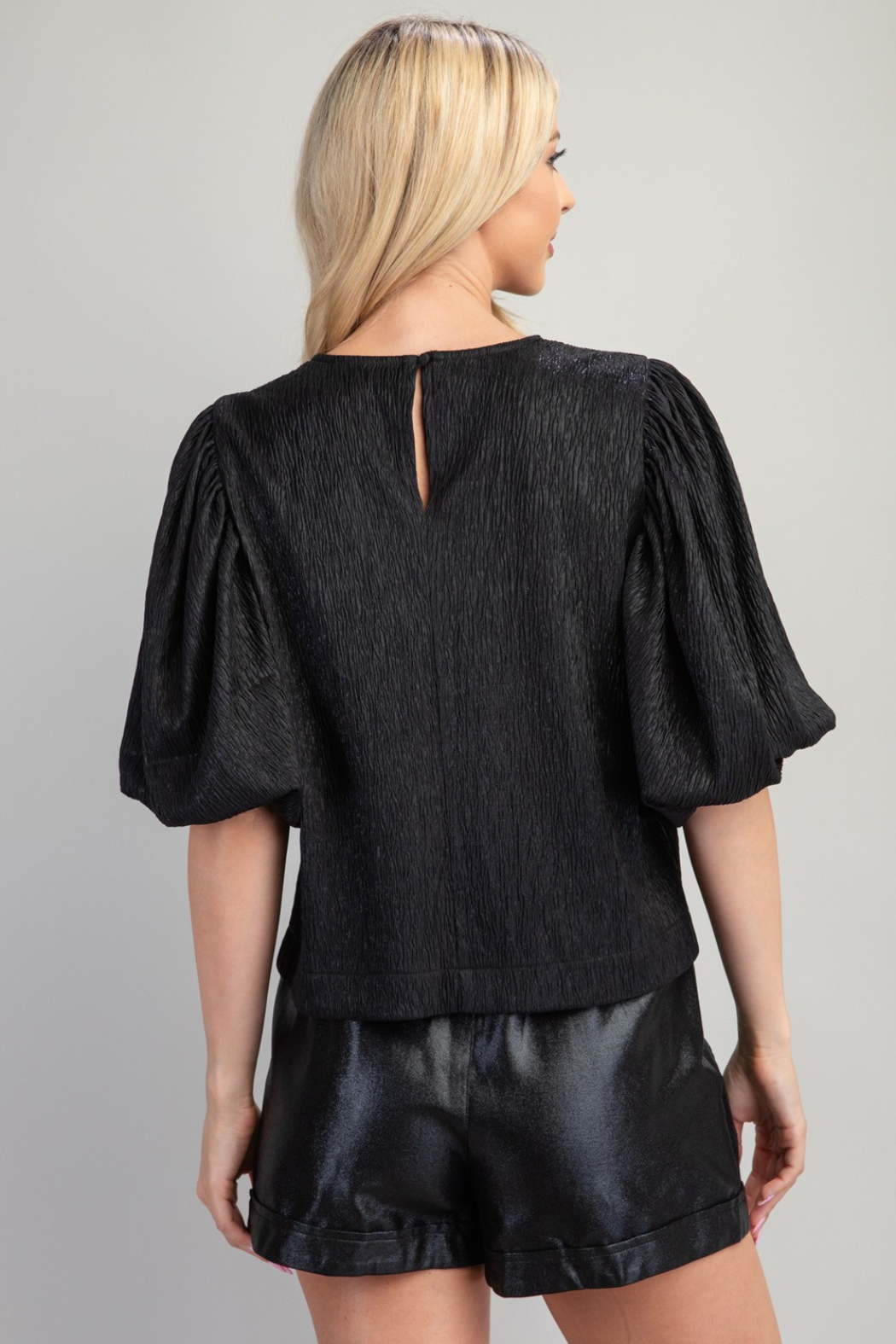 Puff Slv Lurex Top