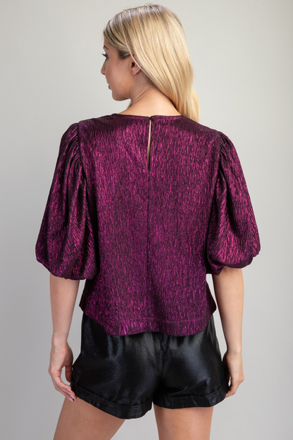 Puff Slv Lurex Top