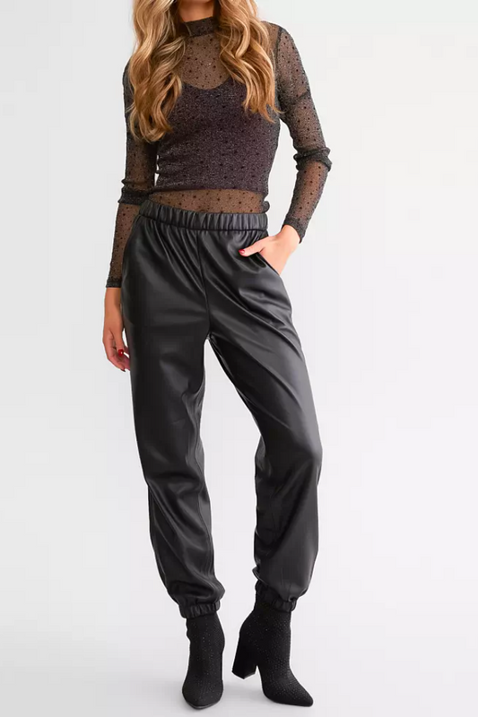 Lenora Faux Leather Jogger