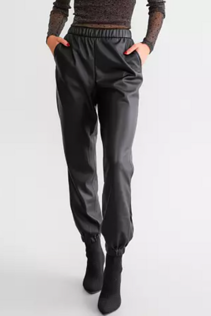 Lenora Faux Leather Jogger