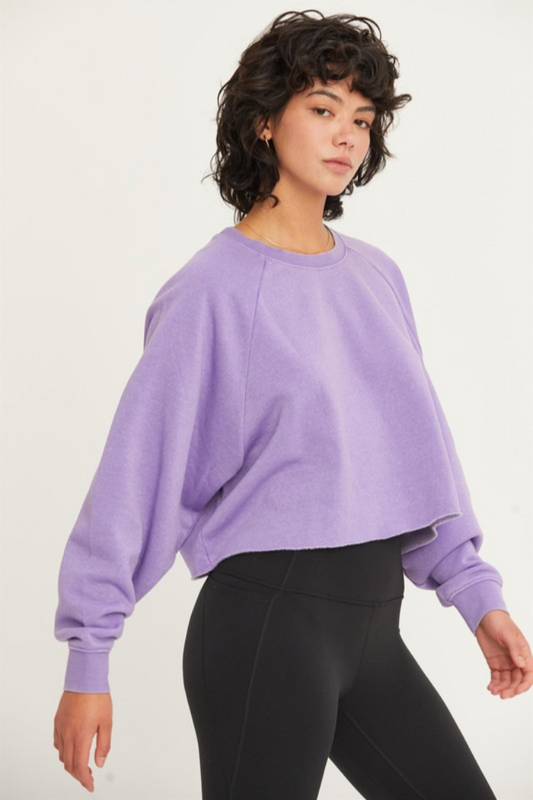 Raw Hem Cropped Sweatshirt