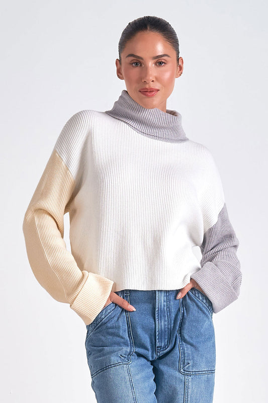 Colorblock Crop Sweater