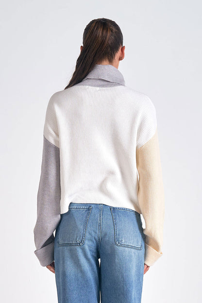 Colorblock Crop Sweater