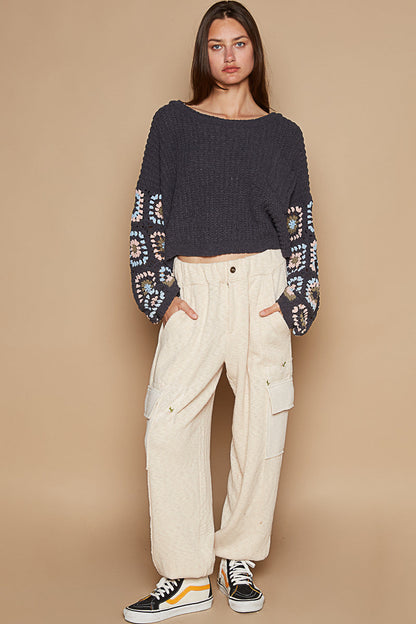 Crochet Sleeve Pullover