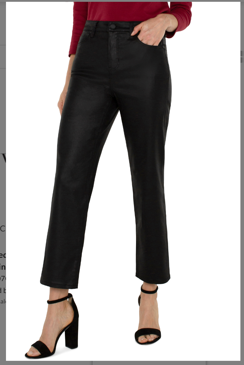 Kennedy Crop Straight Leg Jeans- Black Coated