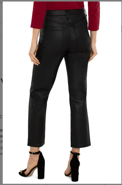 Kennedy Crop Straight Leg Jeans- Black Coated