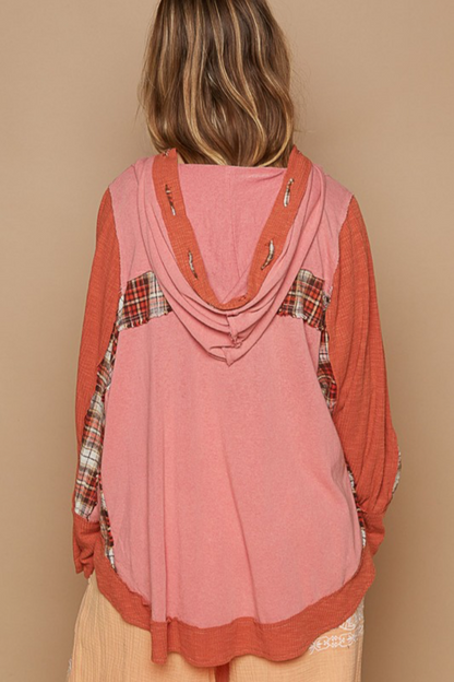 Plaid Hooded Top