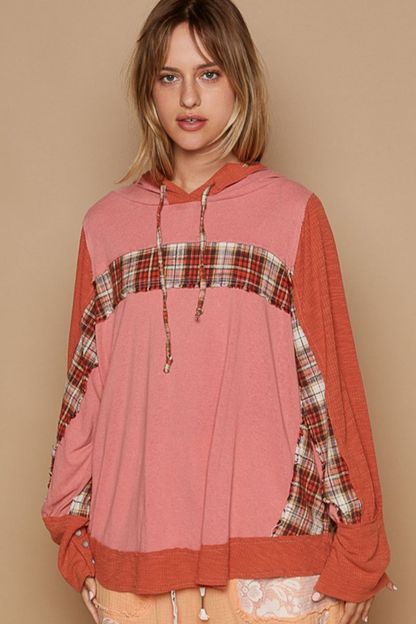 Plaid Hooded Top