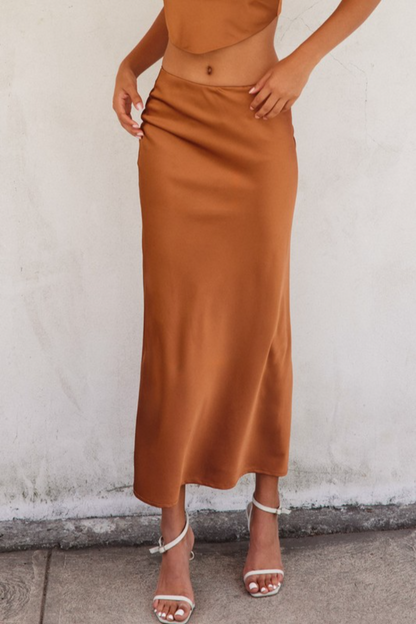 Satin Midi Skirt