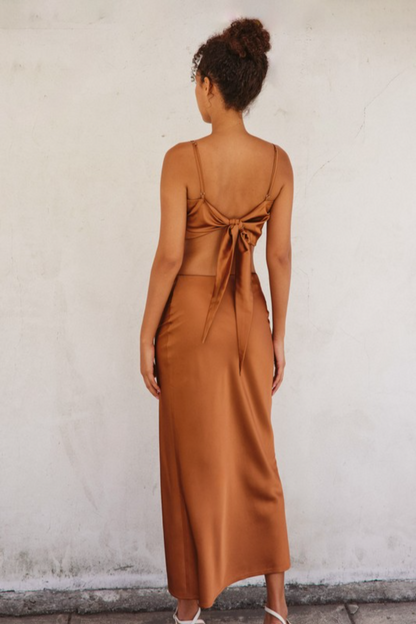 Satin Midi Skirt