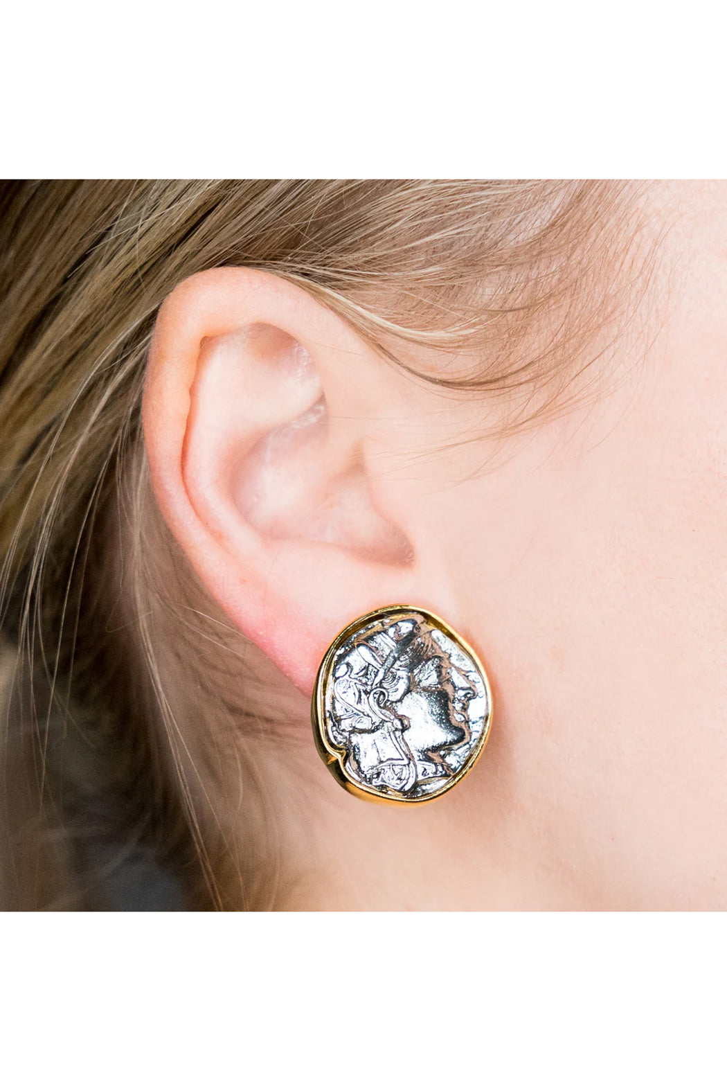 Large Coin Clip Earrings