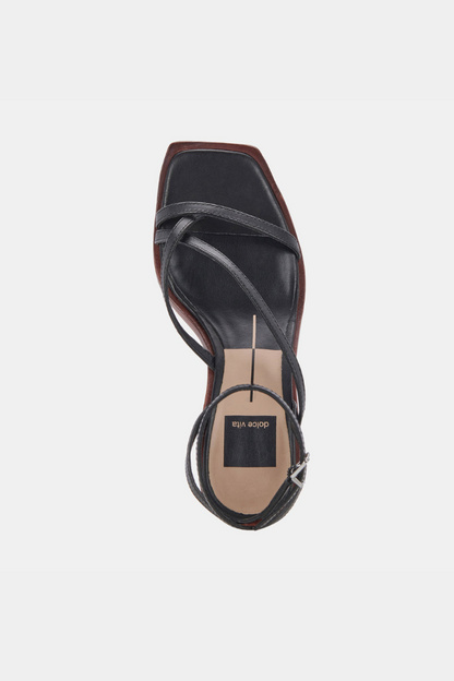 Gemini Wedges - Black Leather