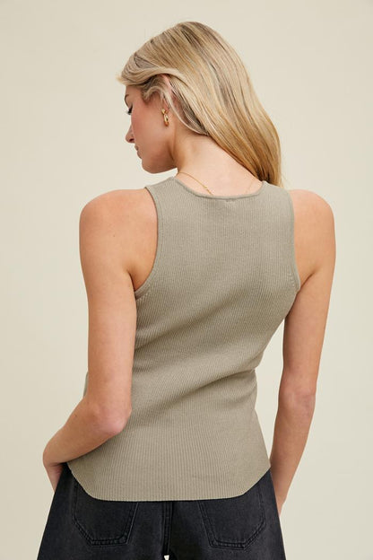 Ribbed Knit Sweater Tank