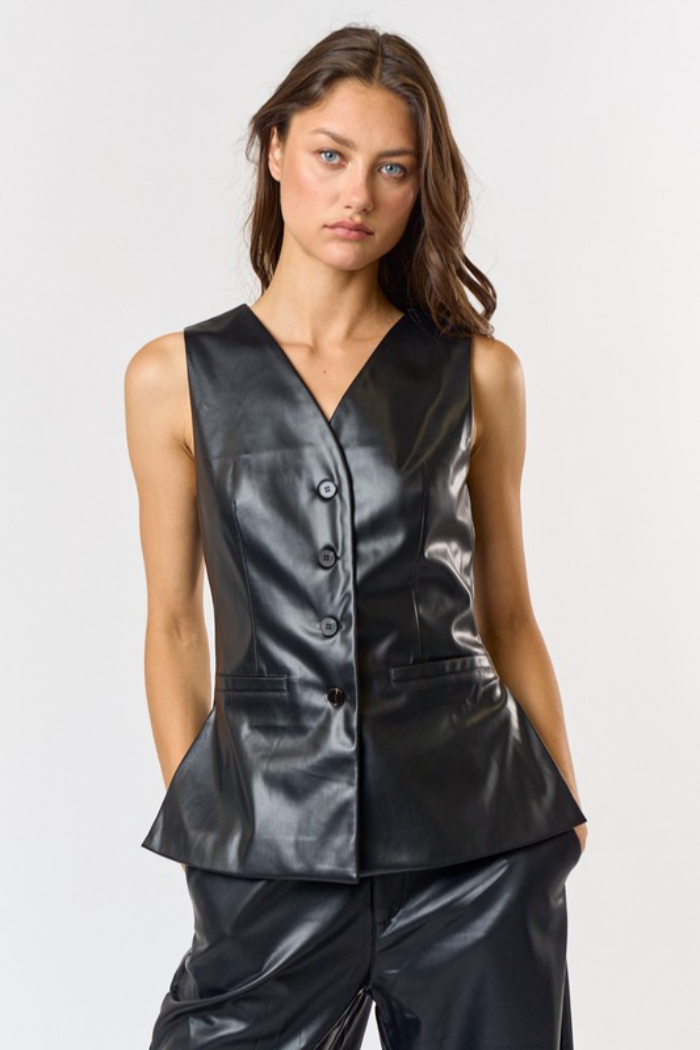 S/L Faux Leather Vest