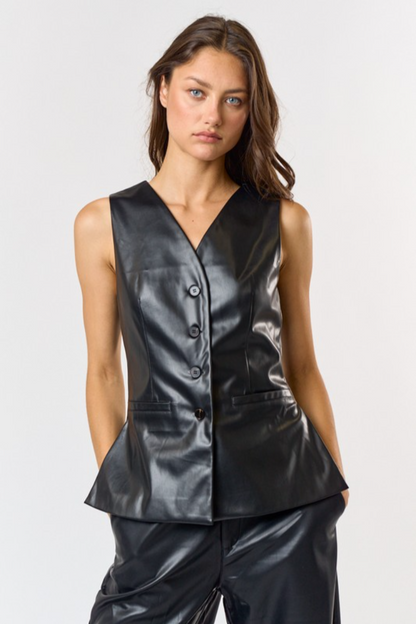 S/L Faux Leather Vest