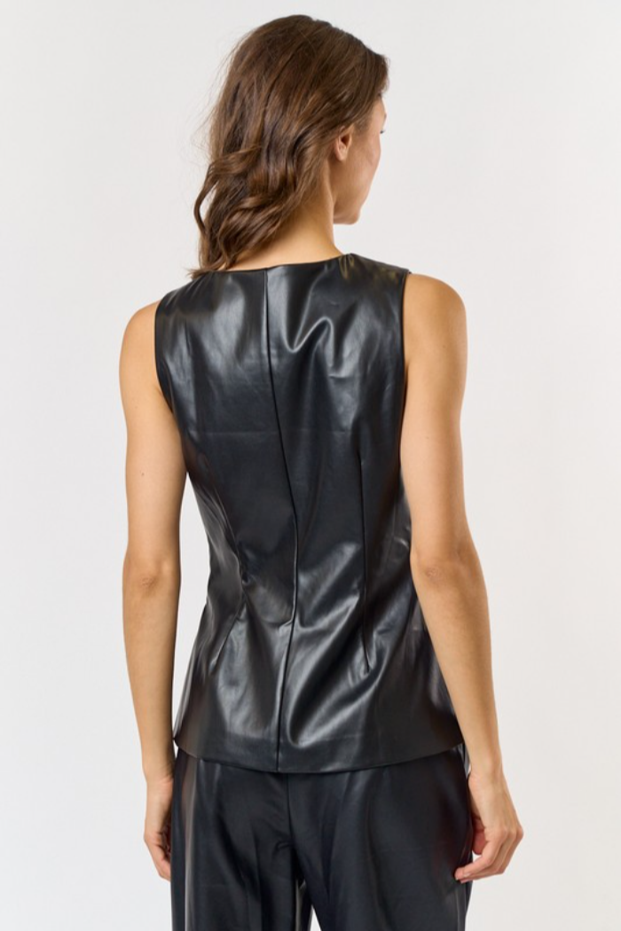 S/L Faux Leather Vest