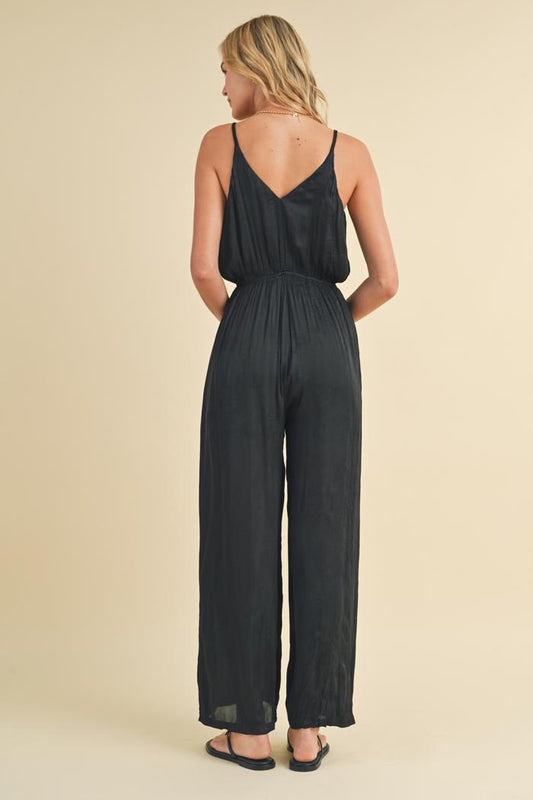 CRINKLE SATIN CAMI JUMPSUIT