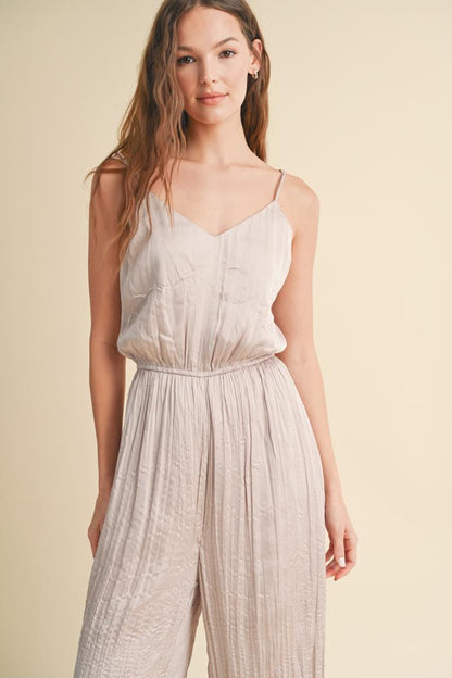 CRINKLE SATIN CAMI JUMPSUIT