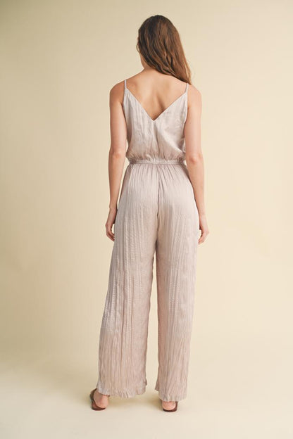 CRINKLE SATIN CAMI JUMPSUIT