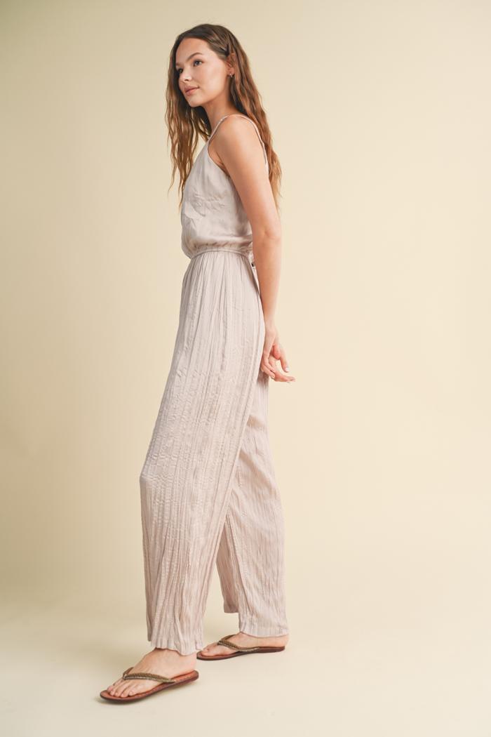 CRINKLE SATIN CAMI JUMPSUIT