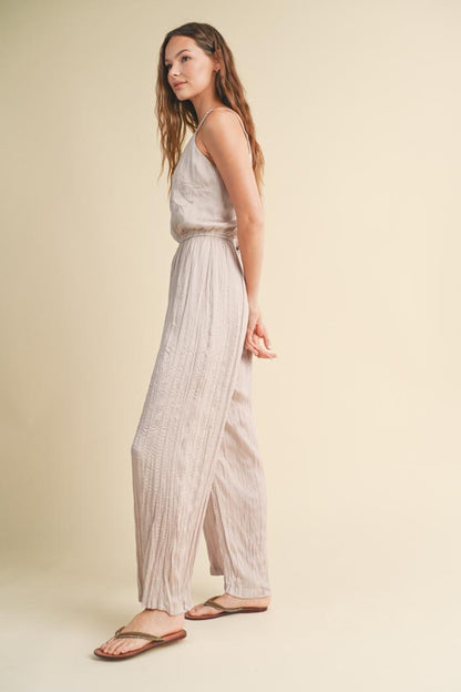 CRINKLE SATIN CAMI JUMPSUIT