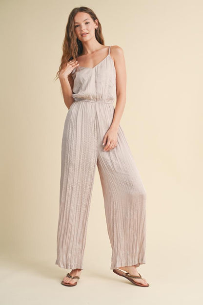CRINKLE SATIN CAMI JUMPSUIT