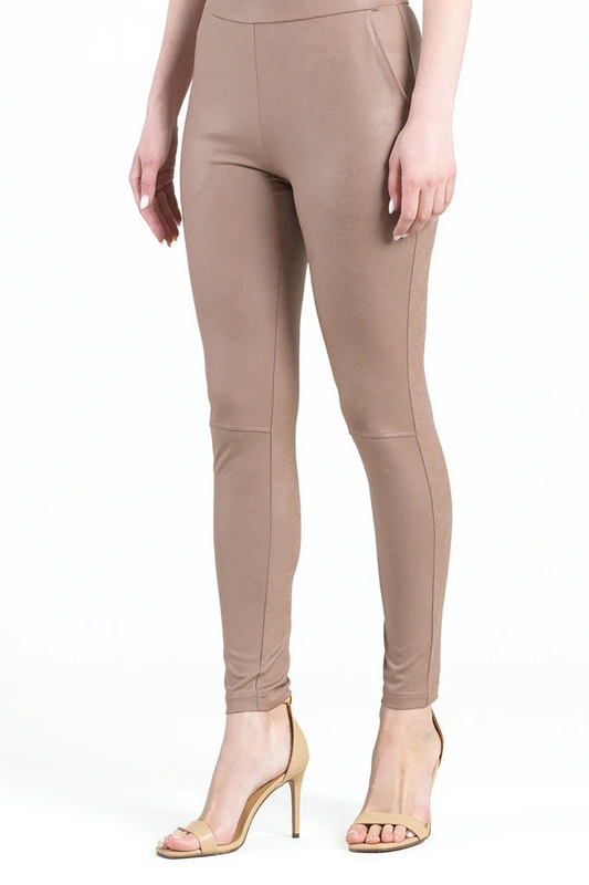 Liquid Leather knit pull on pants with pockets