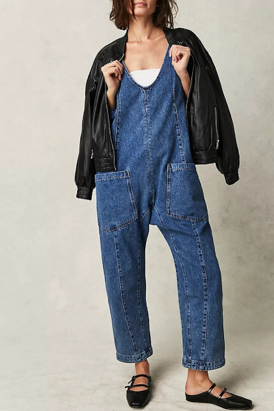 Denim U back Jumpsuit