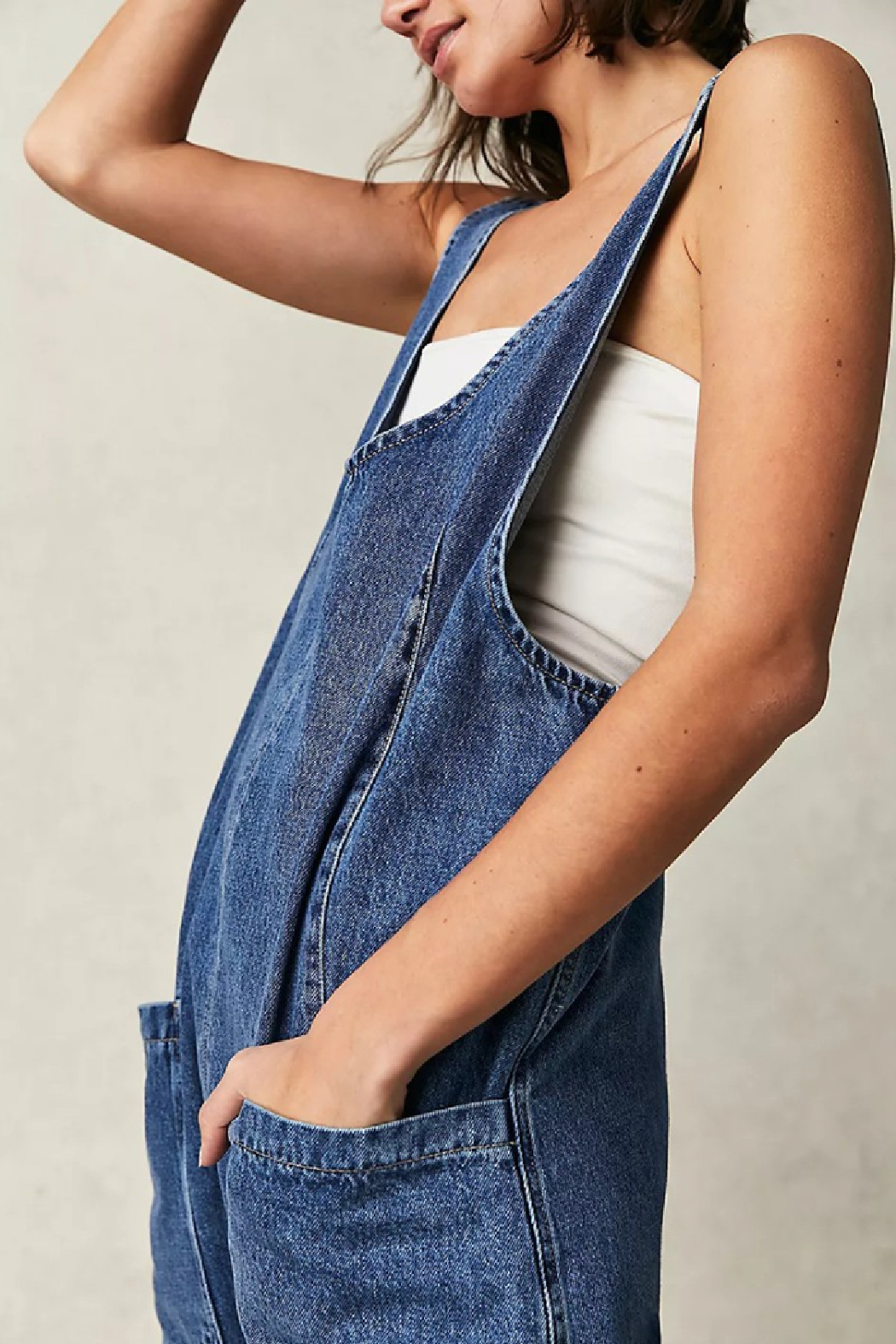 Denim U back Jumpsuit