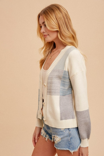 Colorblock Boxy Cardigan