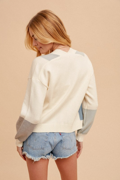 Colorblock Boxy Cardigan