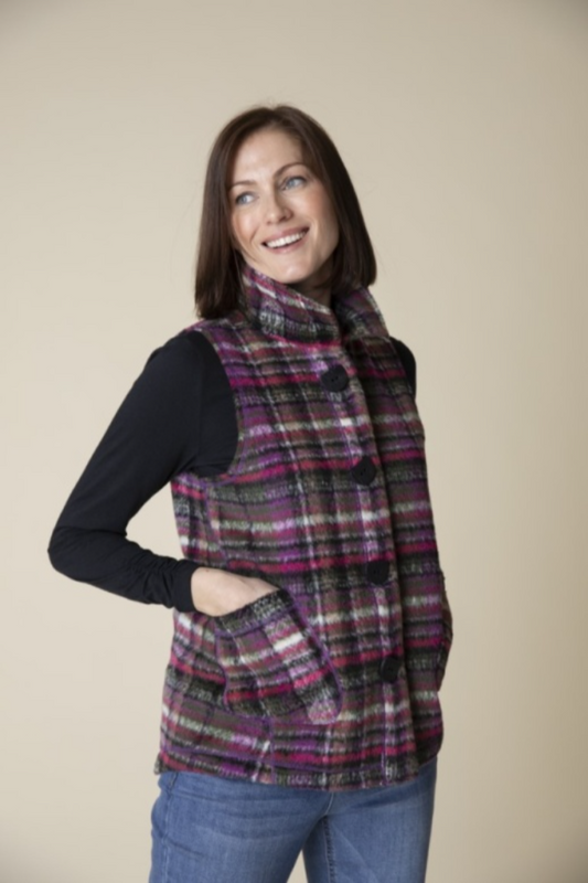 Plaid Fleece Vest