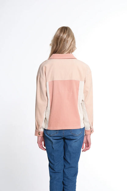 Colorblock Corduroy Shacket