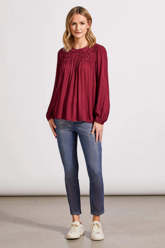 LONG SLEEVE BLOUSE WITH EMBROIDERY