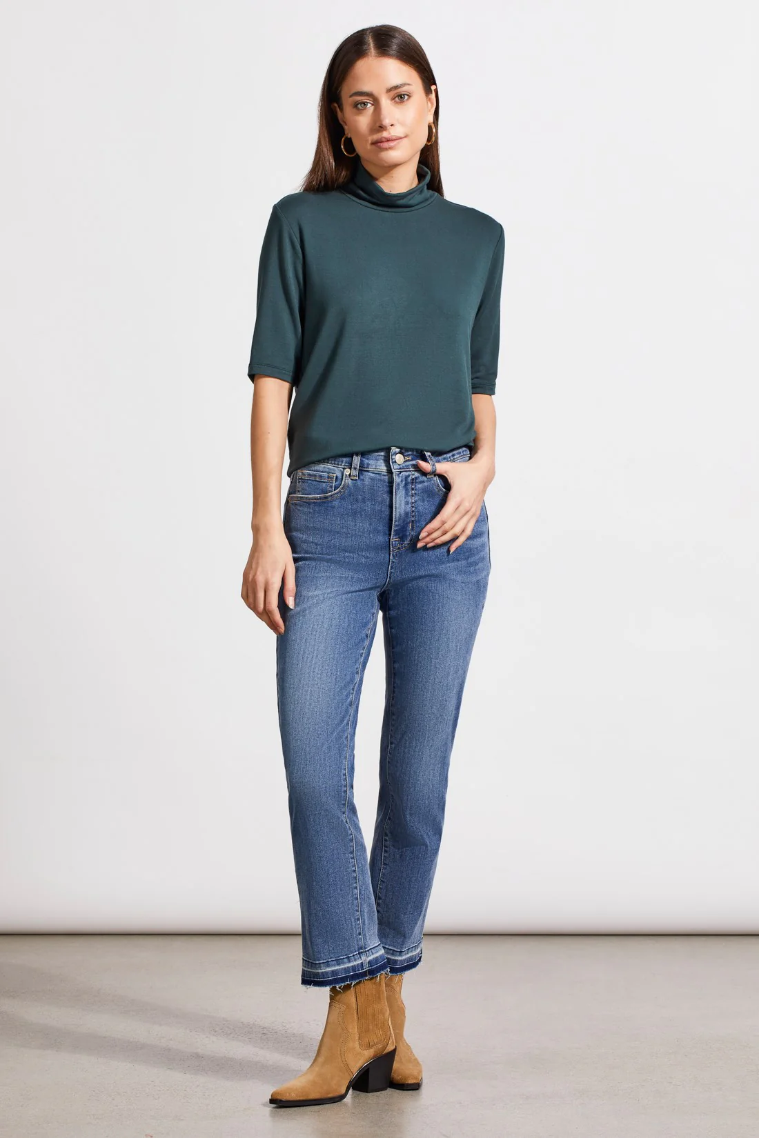 FRENCH TERRY ELBOW SLEEVE TOP