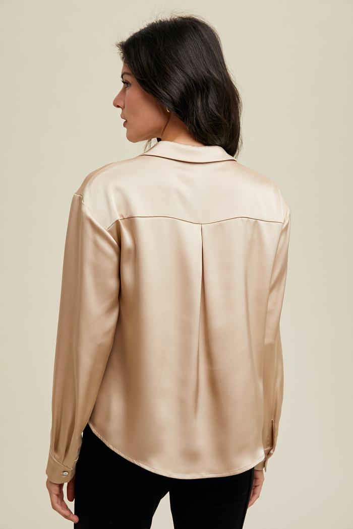 Satin Button-up Shirt