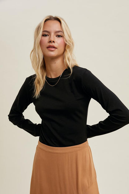 Long Sleeve Knit Thong Bodysuit