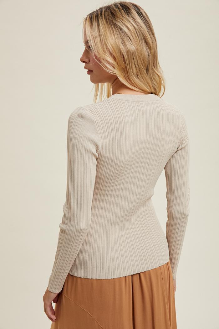 Ribbed Fitted Knit Top