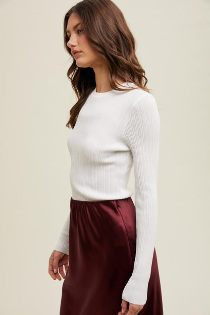 Ribbed Fitted Knit Top