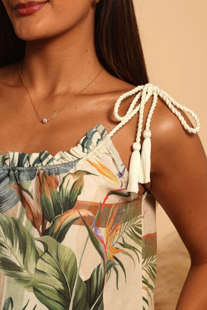 ROPE TIE SHOULDER CROP TOP