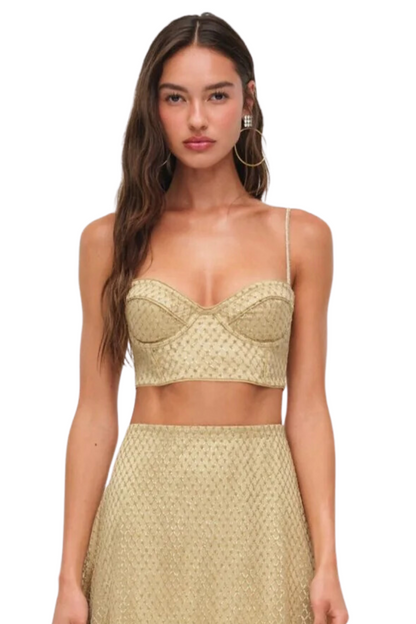 Glitter Grid Bustier Top