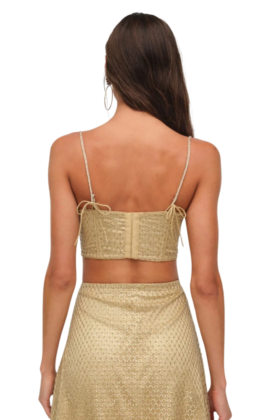 Glitter Grid Bustier Top