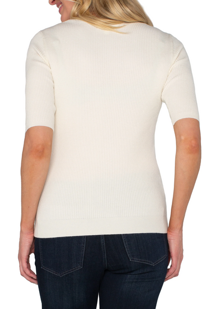 Elbow Sleeve Crew Neck Sweater