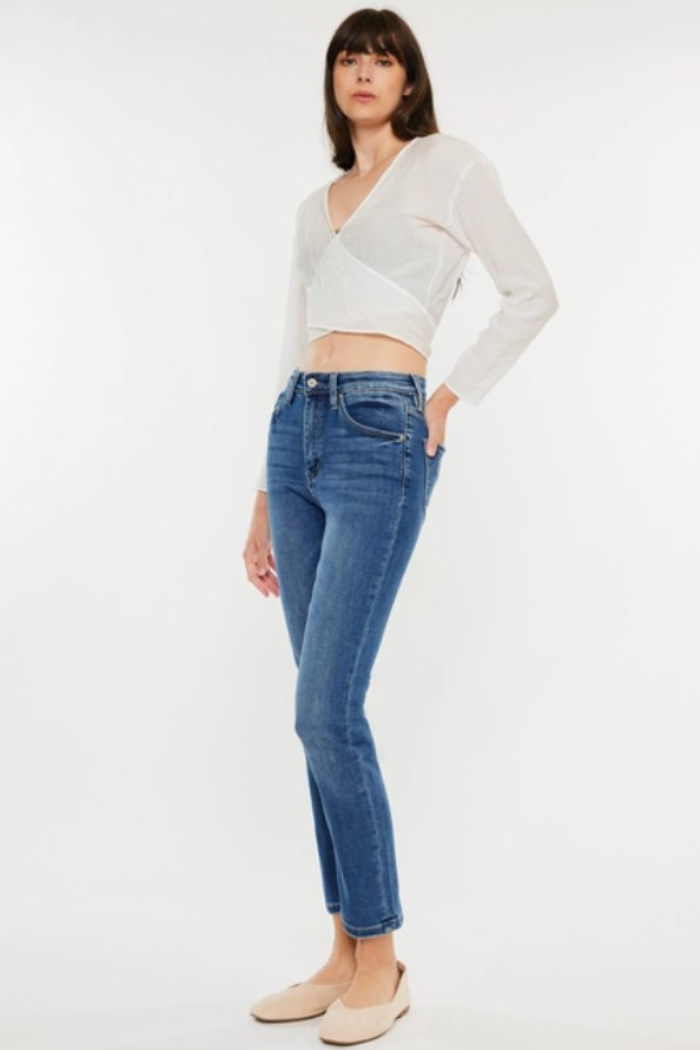High Rise Slim Straight Jeans