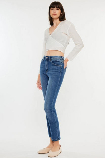 High Rise Slim Straight Jeans