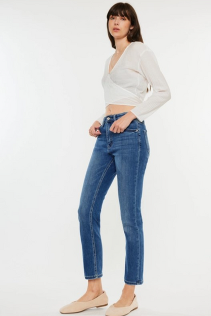 High Rise Slim Straight Jeans