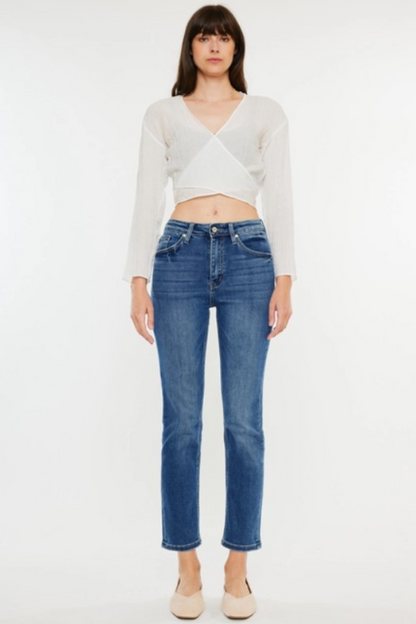 High Rise Slim Straight Jeans