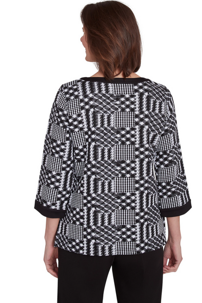 Houndstooth Textured Top